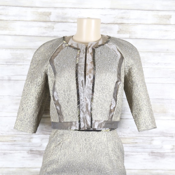 Carmen Marc Valvo 2 Pc Dress sz 4 and Jacket sz 4 - Picture 2 of 6